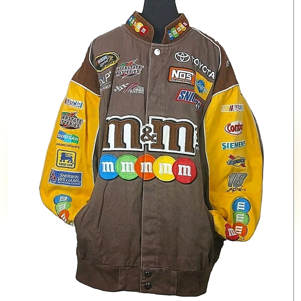 Rare m&m Vintage nascar kyle busch botton snap jacket 3XL